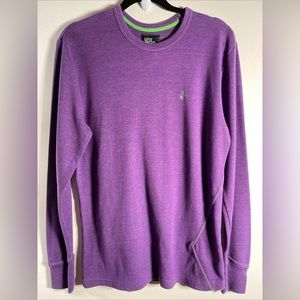 Mens purple with green accents thermal ls shirt by Volcom size M